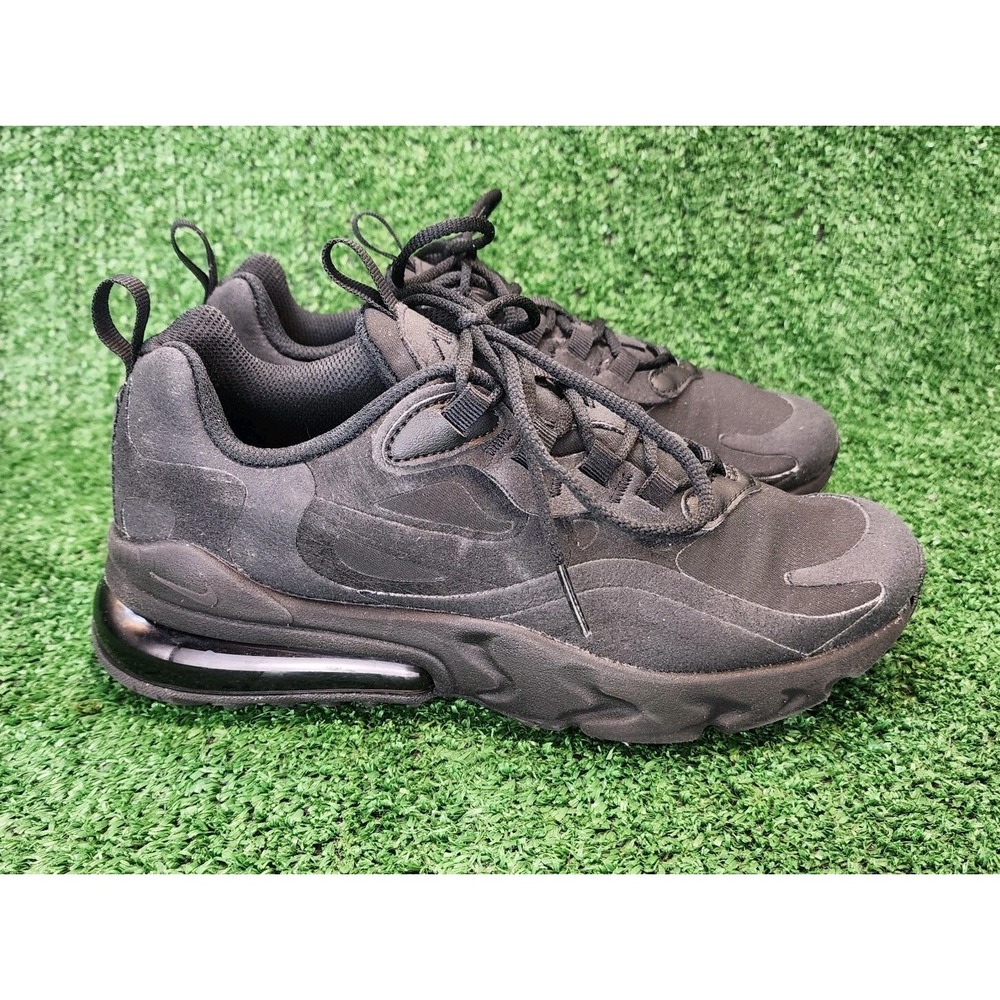 Nike Kids Size 4Y Air Max 270 React Triple Black BQ0103-004 Athletic Sneakers